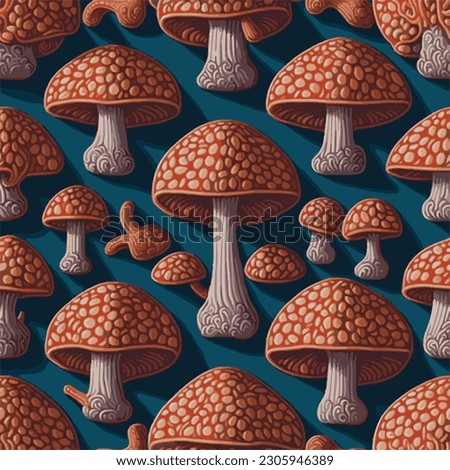 Seamless watercolor mushrooms pattern. Pattern for creating fabrics, wrapping paper, invitations.
