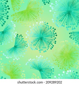 seamless watercolor pattern with abstract dandelions