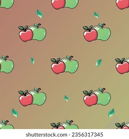 seamless watercolor pattern with apples on white background hand drawn background vector illustration
