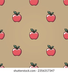 seamless watercolor pattern with apples on white background hand drawn background vector illustration