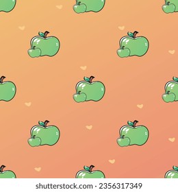 seamless watercolor pattern with apples on white background hand drawn background vector illustration