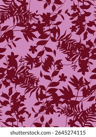  seamless watercolor pattern background. Leave vector illustration. Watercolor print in rustic vintage style, textile or wallpapers.