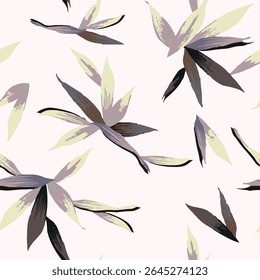  seamless watercolor pattern background. Leave vector illustration. Watercolor print in rustic vintage style, textile or wallpapers.