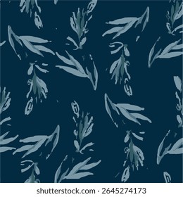  seamless watercolor pattern background. Leave vector illustration. Watercolor print in rustic vintage style, textile or wallpapers.