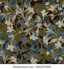  seamless watercolor pattern background. Leave vector illustration. Watercolor print in rustic vintage style, textile or wallpapers.