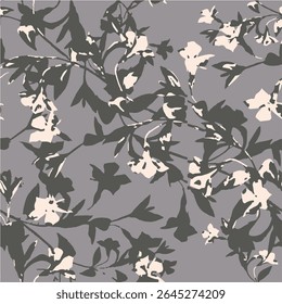  seamless watercolor pattern background. Leave vector illustration. Watercolor print in rustic vintage style, textile or wallpapers.