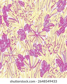  seamless watercolor pattern background. Leave vector illustration. Watercolor print in rustic vintage style, textile or wallpapers.