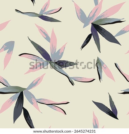  seamless watercolor pattern background. Leave vector illustration. Watercolor print in rustic vintage style, textile or wallpapers.