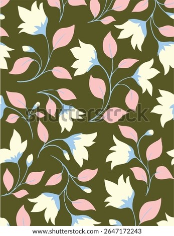  seamless watercolor pattern background. Leave vector illustration. Watercolor print in rustic vintage style, textile or wallpapers.