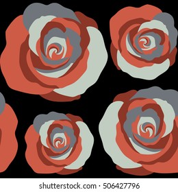 Seamless watercolor pattern with brown roses. Beautiful pattern for decoration and design. Trendy print. Exquisite pattern for design of watercolor sketches of the flowers. Vintage, retro.