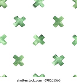 seamless watercolor pattern with croses