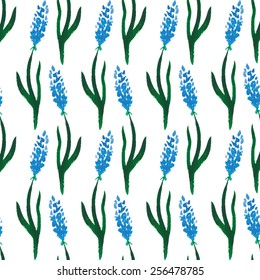 Seamless watercolor pattern of the elements of plants. Original floral background.