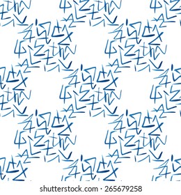 Seamless watercolor pattern with expressive brush strokes. Vector background
