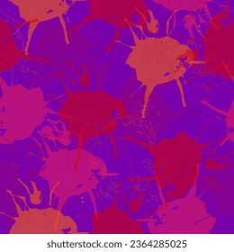 Seamless watercolor pattern. Set of watercolor grunge vector elements isolated on white background. Colourful stains on wet paper. Watercolor elements for scrapbook design