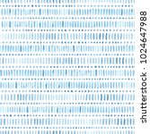 Seamless watercolor pattern. Simple geometric lines. Blue and white colors. Prints for textiles. Uneven edges. Vector illustration.