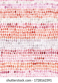 Seamless watercolor pattern. Simple geometric lines. Pink, white, gray and orange colors. Print for textiles. Vector illustration