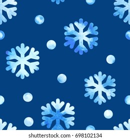 seamless watercolor pattern with snowflakes