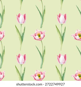 Modelo inconsútil de la acuarela con las flores de la primavera, Elementos florales delicados, colores pastel suaves, estilo pintado a mano, para las tarjetas de felicitación, carteles, invitaciones de boda, Vector