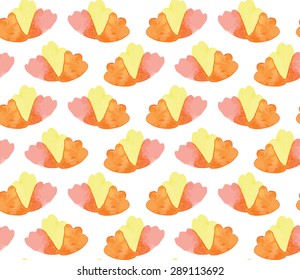 Seamless watercolor  pattern, yellow flower Vector illustration eps 10