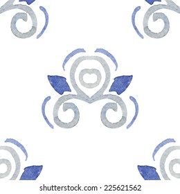 Seamless watercolor pattern.Simple drawing on a white background.Vector illustration.