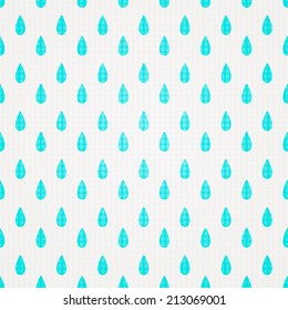 Seamless watercolor rain pattern. 