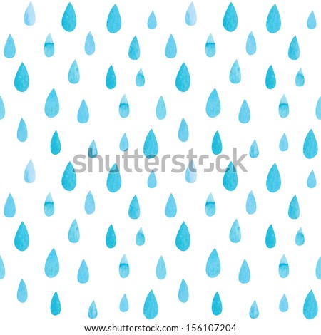 Seamless watercolor rain pattern. Vector illustration