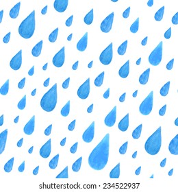 Seamless watercolor rainy pattern