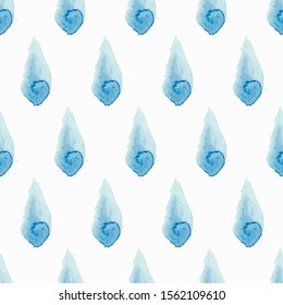 Seamless watercolor rainy pattern. Vector illustration