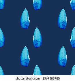 Seamless watercolor rainy pattern. Vector illustration