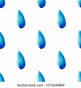 Seamless watercolor rainy pattern. Vector illustration