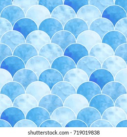 seamless watercolor scales pattern 