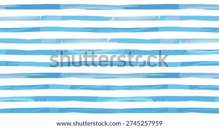 Seamless watercolor stripe pattern in blue tones. Hand painted brush strokes creating a striped background. Vector illustration.