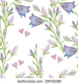 Seamless watercolor vector flower pattern