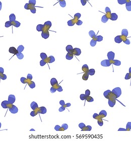 Seamless watercolor vector flower pattern.