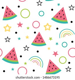 seamless watermelon love pattern, Vector background 