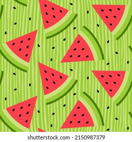 seamless watermelon pattern and background vector illustration