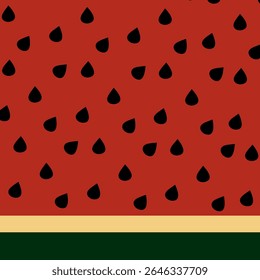 Seamless Watermelon Pattern Fruit With Seeds Summer Vibes Vector 