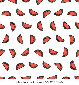 Seamless Watermelon Pattern on White Background - Vector Illustration for your digital or print, T-shirt design