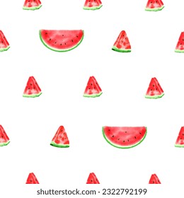 Nahtlose Wassermelone Muster Textur mit Aquarellons Aquarellt Scheiben Hintergrund Vektorgrafik.