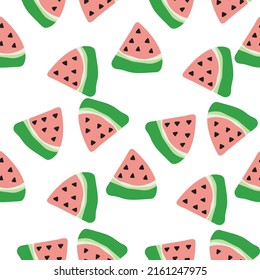 seamless watermelon pattern. Vector background with watermelon slices