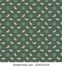 seamless watermelon pattern. vector doodle illustration with watermelon. pattern with watermelon