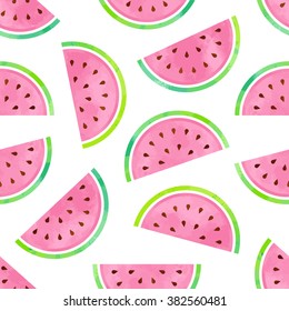 Seamless Watermelon Pattern in Watercolor style