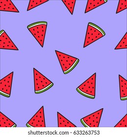Seamless Watermelon Pattern in Watercolor style