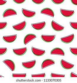 Seamless watermelon rhythmic pattern