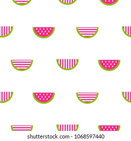 Seamless watermelon stylized striped pattern.
