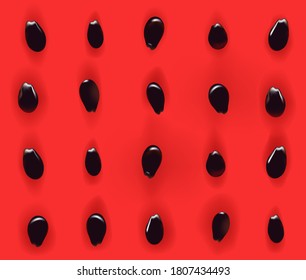 Seamless watermelon texture background. The seeds of watermelon. Vector illustration