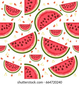 Seamless watermelon vector on white background for wallpaper.