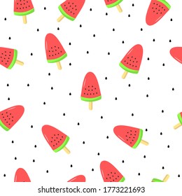 seamless watermelons ice cream pattern