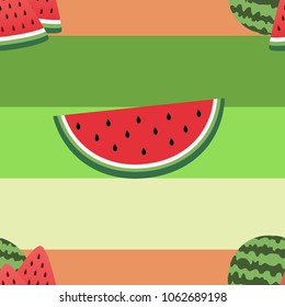 Seamless watermelons pattern in summer.
