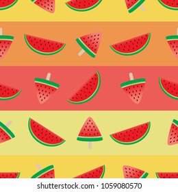 Seamless watermelons pattern in summer tone.